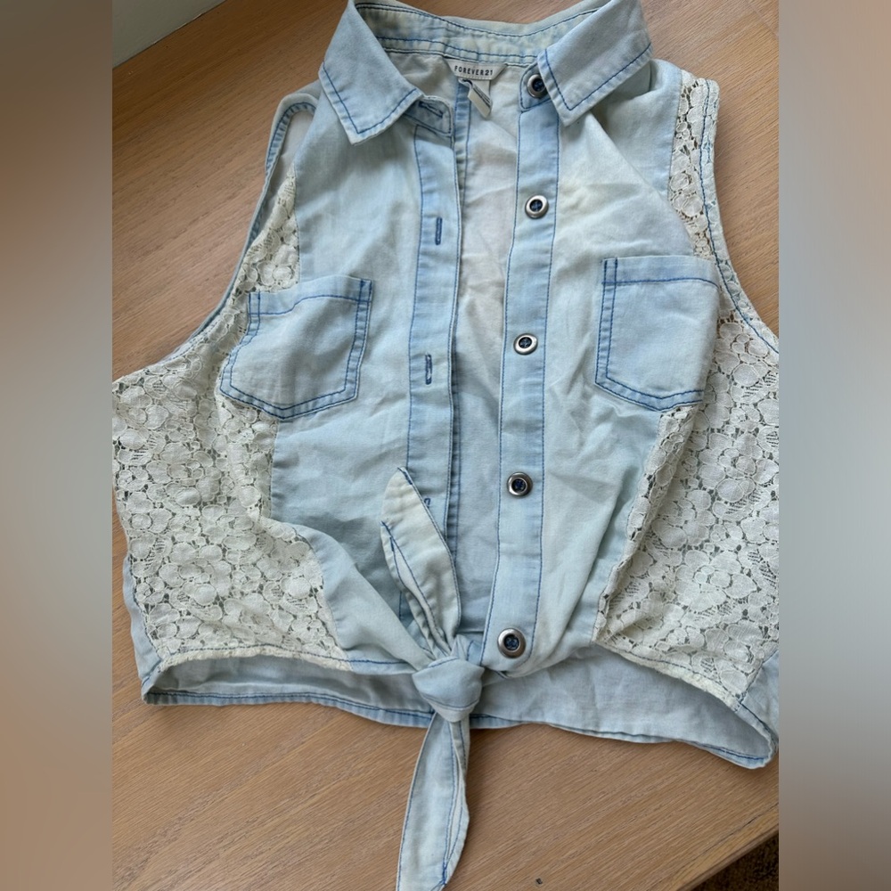 Forever 21 Women’s S Tie Blouse Tank Top
